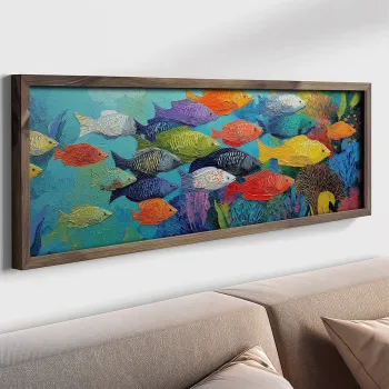 Tablou decorativ, LAC105-150, MDF, Lemn masiv, Multicolor imagine