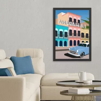 Tablou decorativ, Lahabana (55 x 75), MDF , Polistiren, Multicolor imagine