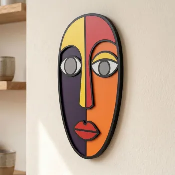 Tablou decorativ, Lena, MDF, Dimensiuni: 40 x 68 cm, Multicolor imagine
