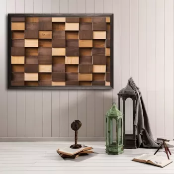 Tablou decorativ, Light and Dark, Lemn, Lemn, Multicolor imagine