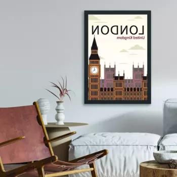 Tablou decorativ, London 3 (55 x 75), MDF , Polistiren, Multicolor imagine