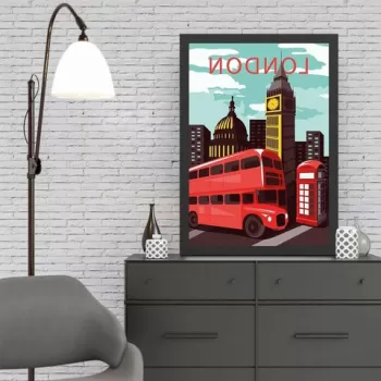 Tablou decorativ, London 8 (55 x 75), MDF , Polistiren, Multicolor imagine