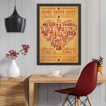 Tablou decorativ, Love 14 Feb (40 x 55), MDF , Polistiren, Multicolor imagine