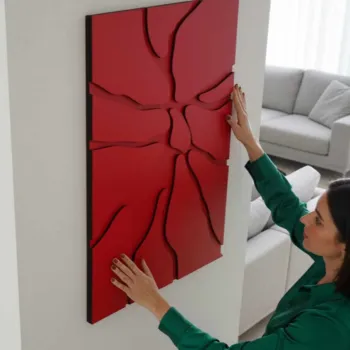 Tablou decorativ, Magma, Dimensiuni: 45 x 68 cm, Rosu imagine