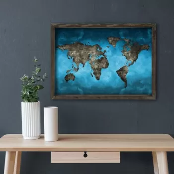 Tablou decorativ, Map057, Lemn, MDF, Multicolor imagine