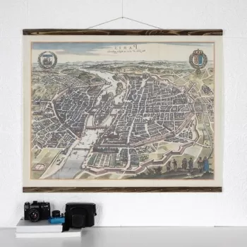 Tablou decorativ, Map116, Lemn, Piele ecologica, Multicolor imagine