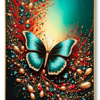 Tablou decorativ, Mauro Ferretti, Butterfly -B, 70x100 cm, lemn de pin/canvas, multicolor imagine