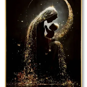 Tablou decorativ, Mauro Ferretti, Maternity -A, 60x90 cm, lemn de pin/canvas, multicolor imagine