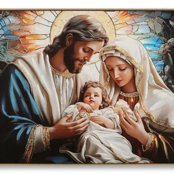 Tablou decorativ, Mauro Ferretti, Nativity, 102x72 cm, lemn de pin/canvas, multicolor imagine