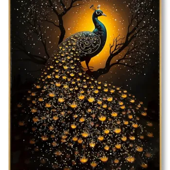Tablou decorativ, Mauro Ferretti, Peacock, 70x100 cm, lemn de pin/canvas, multicolor imagine