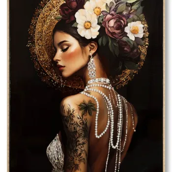 Tablou decorativ, Mauro Ferretti, Persian -A, 62x92 cm, lemn de pin/canvas, multicolor imagine