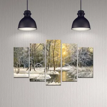 Tablou decorativ MDF, 5DMDF-1, MDF, Dimensiune: 20 x 60 cm (1 bucata), Multicolor imagine
