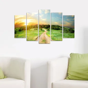 Tablou decorativ MDF, 5M-61, MDF, Dimensiune: 20 x 60 cm (1 bucata), Multicolor imagine