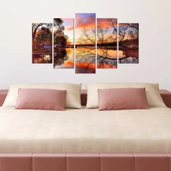 Tablou decorativ MDF, 5MX-77, MDF, Dimensiune: 20 x 60 cm (1 bucata), Multicolor imagine