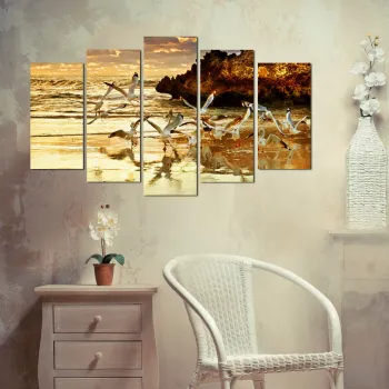 Tablou decorativ MDF, 5PMDF-52, MDF, Dimensiune: 20 x 60 cm (1 bucata), Multicolor imagine