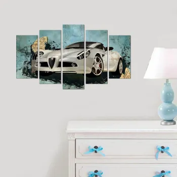 Tablou decorativ MDF, 5PMX-009, MDF, Dimensiune: 20 x 60 cm (1 bucata), Multicolor imagine