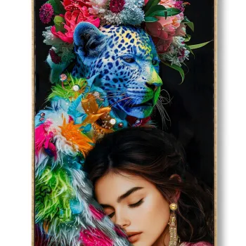 Tablou decorativ Moira -B, Mauro Ferretti, 52x102 cm, lemn de pin/canvas pictat si lacuit, multicolor imagine