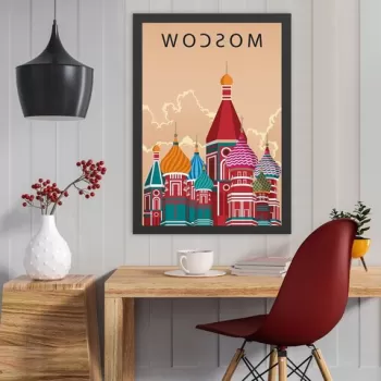 Tablou decorativ, Moscow (55 x 75), MDF , Polistiren, Multicolor imagine