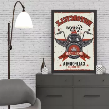 Tablou decorativ, Motorcycle Gangs (35 x 45), MDF , Polistiren, Multicolor imagine