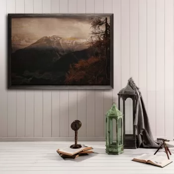 Tablou decorativ, Mountain XL, Lemn, Lemn, Multicolor imagine