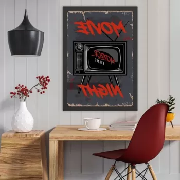 Tablou decorativ, Movie Night (55 x 75), MDF , Polistiren, Multicolor imagine