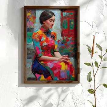Tablou decorativ, NAL008-46, MDF, Lemn masiv, Multicolor imagine