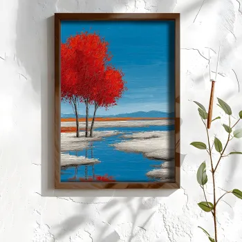 Tablou decorativ, NAL026-46, MDF, Lemn masiv, Multicolor imagine