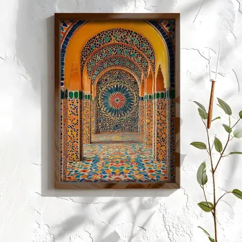 Tablou decorativ, NAL053-46, MDF, Lemn masiv, Multicolor imagine