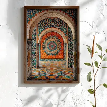 Tablou decorativ, NAL054-70, MDF, Lemn masiv, Multicolor imagine
