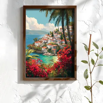 Tablou decorativ, NAL090-70, MDF, Lemn masiv, Multicolor imagine