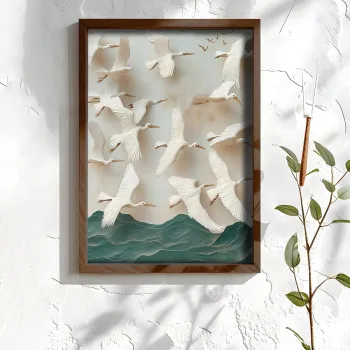 Tablou decorativ, NAL104-46, MDF, Lemn masiv, Multicolor imagine