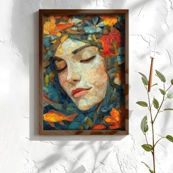 Tablou decorativ, NAL123-70, MDF, Lemn masiv, Multicolor imagine