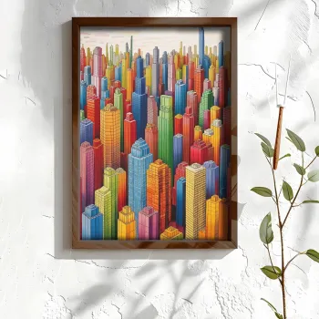 Tablou decorativ, NAL135-70, MDF, Lemn masiv, Multicolor imagine
