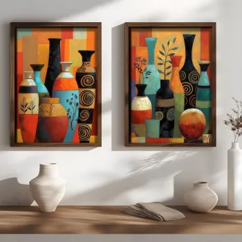Tablou decorativ, NAL190-70, MDF, Lemn masiv, Multicolor imagine