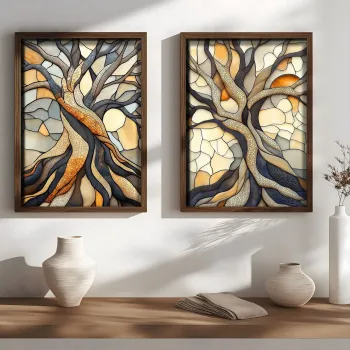 Tablou decorativ, NAL191-46, MDF, Lemn masiv, Multicolor imagine