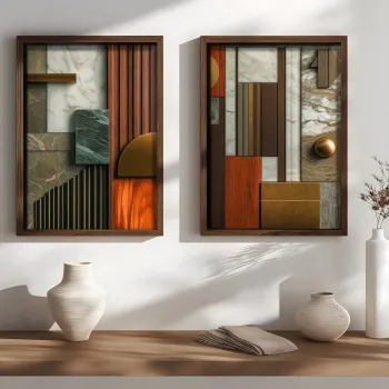Tablou decorativ, NAL196-70, MDF, Lemn masiv, Multicolor imagine