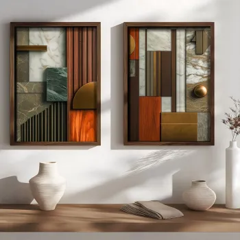 Tablou decorativ, NAL196-70, MDF, Lemn masiv, Multicolor imagine