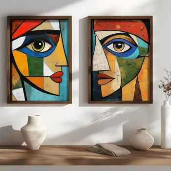 Tablou decorativ, NAL201-46, MDF, Lemn masiv, Multicolor imagine
