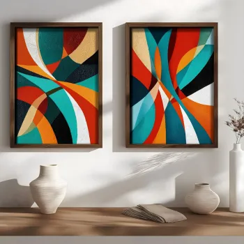 Tablou decorativ, NAL202-46, MDF, Lemn masiv, Multicolor imagine