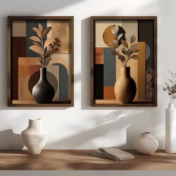 Tablou decorativ, NAL204-70, MDF, Lemn masiv, Multicolor imagine