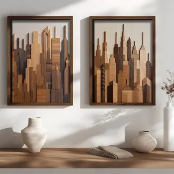 Tablou decorativ, NAL205-70, MDF, Lemn masiv, Multicolor imagine