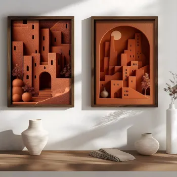 Tablou decorativ, NAL207-46, MDF, Lemn masiv, Multicolor imagine