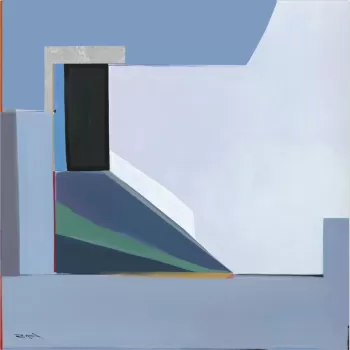Tablou decorativ Naska 939, Bizzotto, 140 x 140 cm, canvas pictat si imprimat/lemn de brad imagine