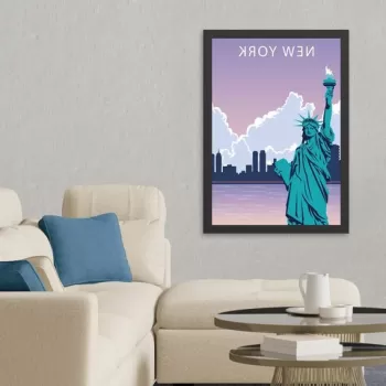 Tablou decorativ, New York 2 (35 x 45), MDF , Polistiren, Multicolor imagine