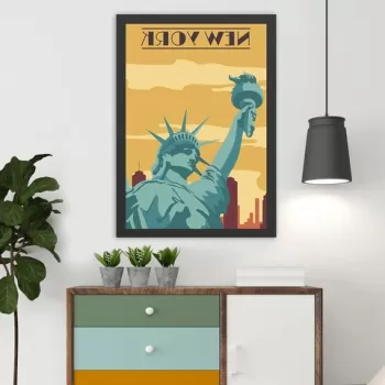 Tablou decorativ, New York (35 x 45), MDF , Polistiren, Multicolor imagine