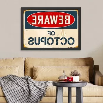 Tablou decorativ, Octupus (40 x 55), MDF , Polistiren, Multicolor imagine