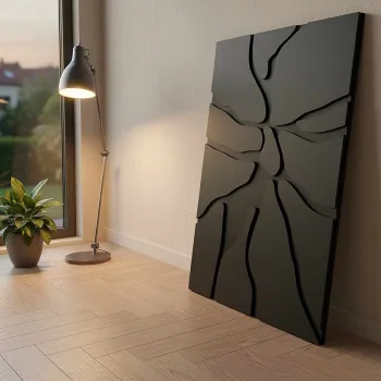 Tablou decorativ, Onyx, Dimensiuni: 45 x 68 cm, Negru imagine