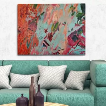 Tablou decorativ, OP2095542463, Canvas, Cadru: 100% LEMN (grosime: 3 cm), Multicolor imagine