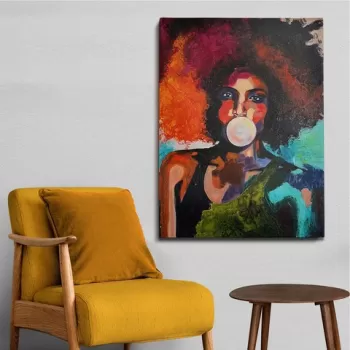 Tablou decorativ, OP61326, Canvas, Cadru: 100% LEMN (grosime: 3 cm), Multicolor imagine