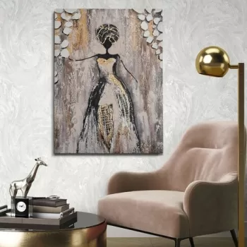 Tablou decorativ, OPG1212031495, Canvas, Cadru: 100% LEMN (grosime: 3 cm), Multicolor imagine